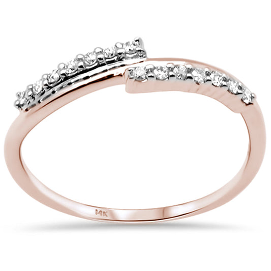 Muse Jewelry .13ct G SI 14K Rose Gold Diamond Line Ring Size 6.5