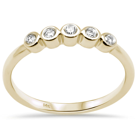 Muse Jewelry .12ct G SI 14K Yellow Gold Diamond Five Diamond Bezel Ring Size 6.5