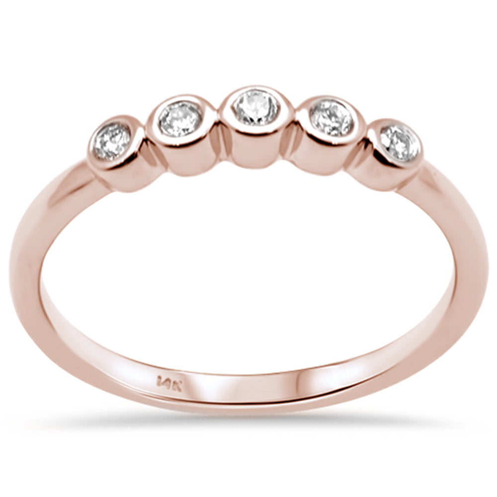 Muse Jewelry .13ct G SI 14K Rose Gold Diamond Five Diamond Bezel Ring Size 6.5