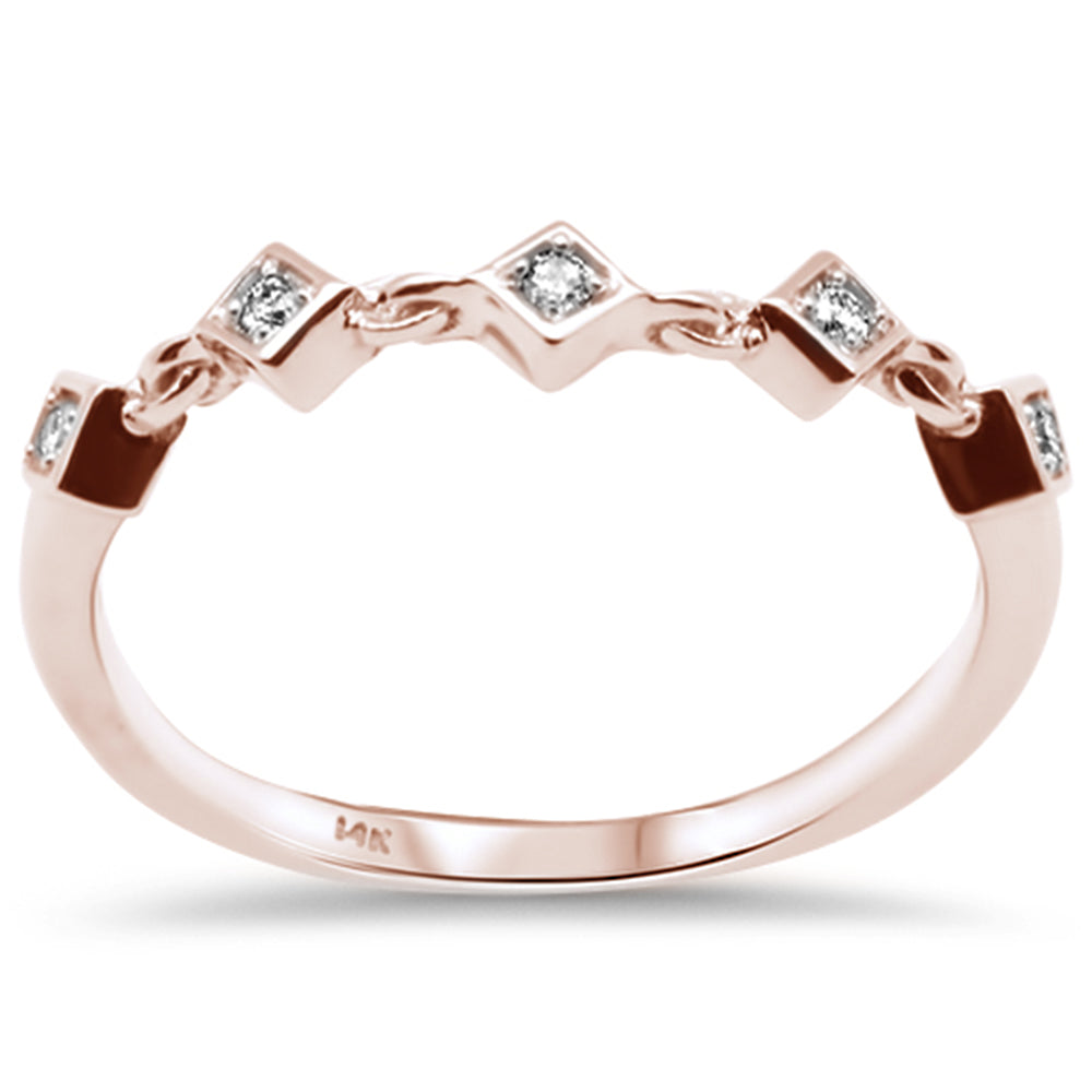 Muse Jewelry .05ct G SI 14K Rose Gold Diamond Ladies Band Ring Size 6.5