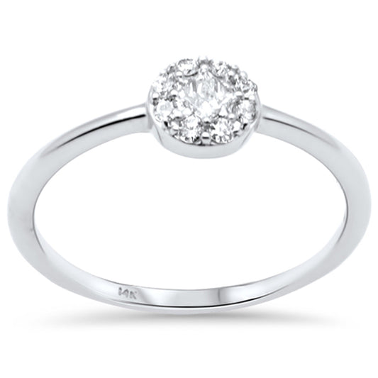 Muse Jewelry .21ct G SI 14K White Gold Diamond Ladies Halo Ring Size 6.5