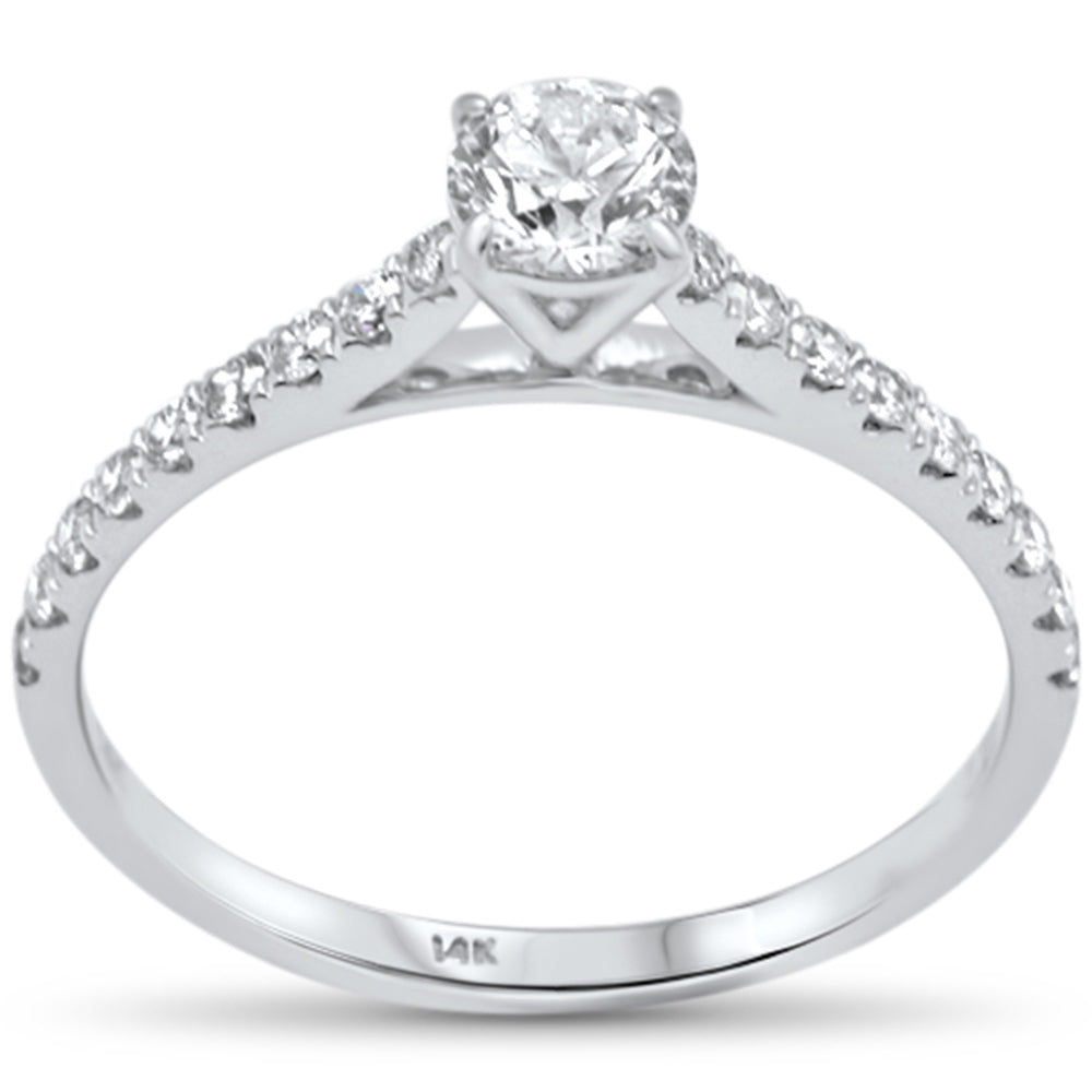 Muse Jewelry .66ct G SI 14K White Gold Round Cut Diamond Engagement Ring Size 6.5