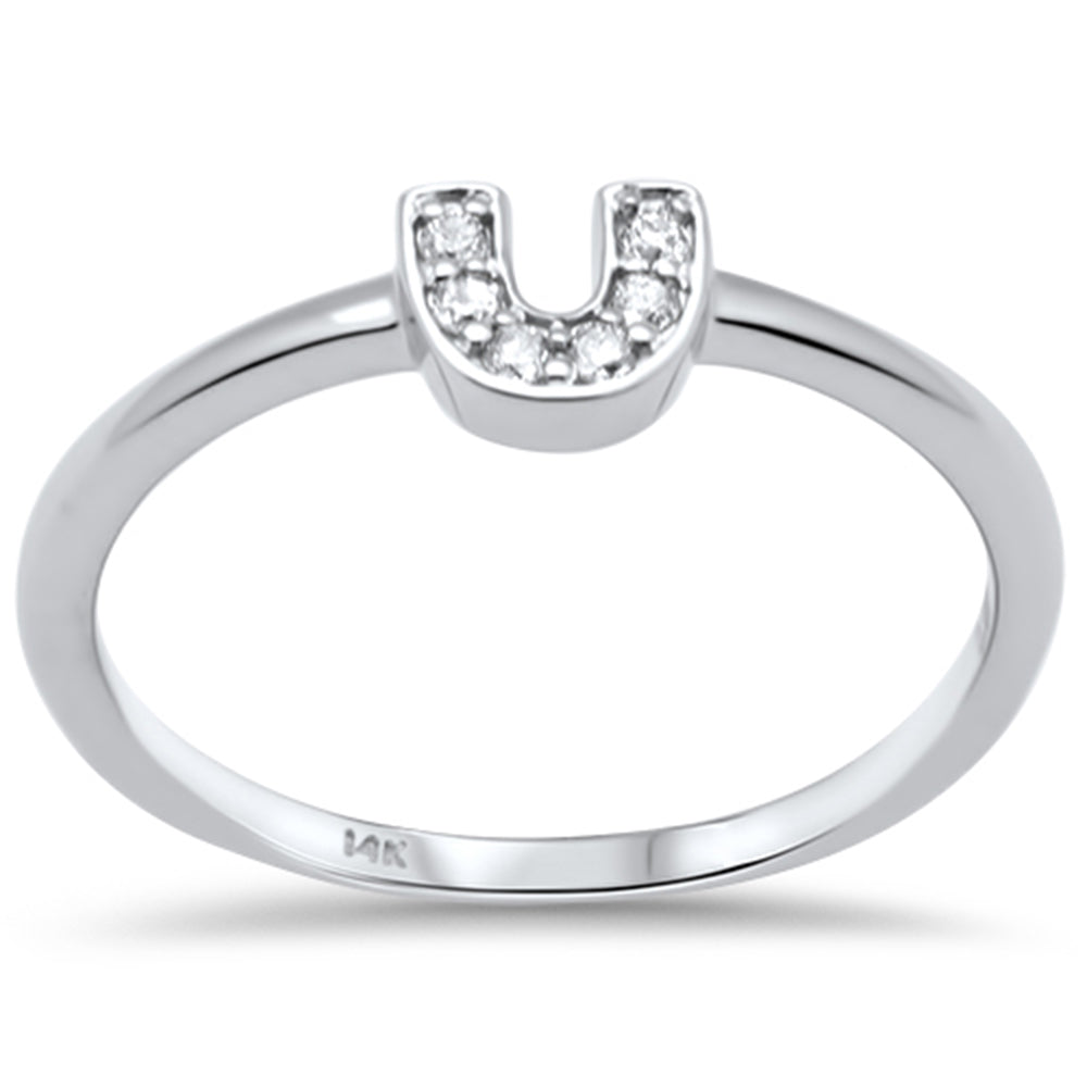 Muse Jewelry .07ct G SI 14K White Gold Diamond U Shape Ring Size 6.5