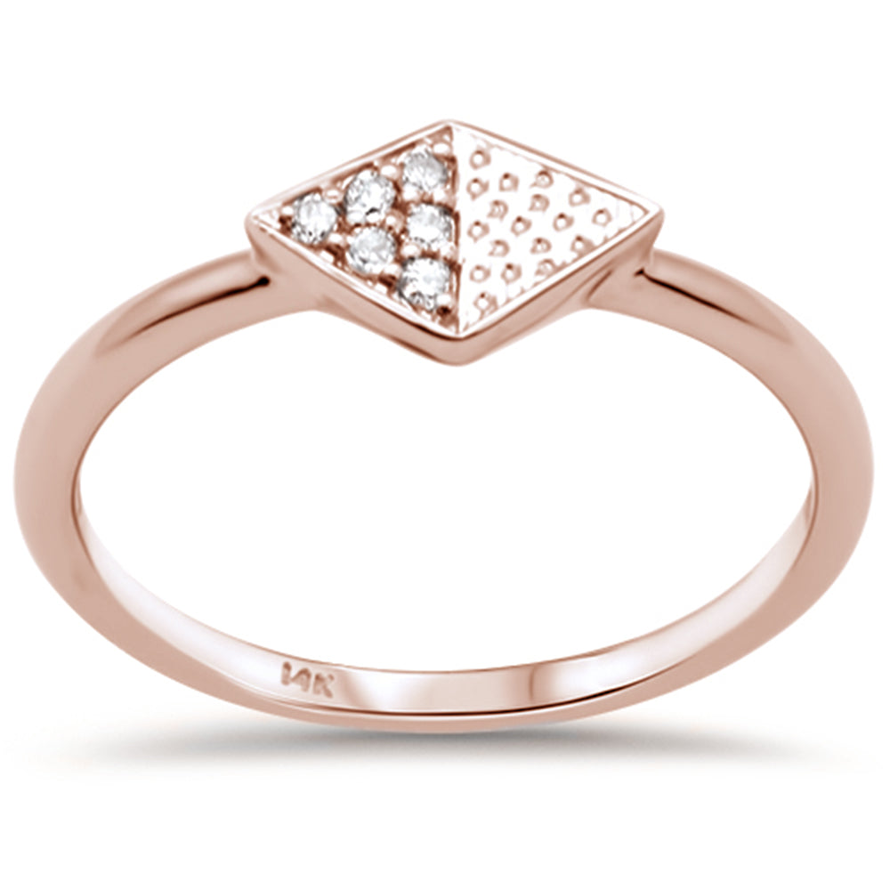 Muse Jewelry .06ct G SI 14K Rose Gold Diamond Shaped Ring Size 6.5