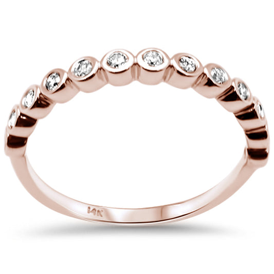 Muse Jewelry .19ct G SI 14K Rose Gold Diamond Bezel Ring Size 6.5