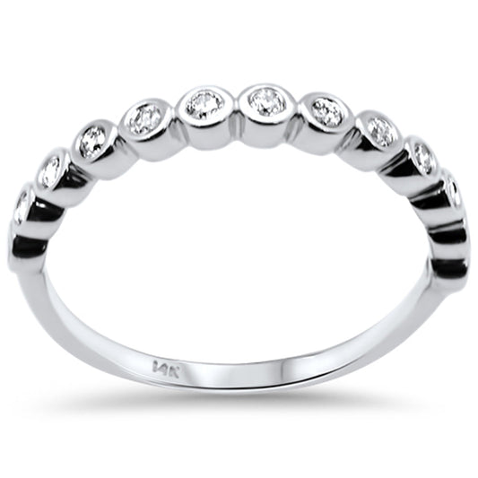 Muse Jewelry .19ct G SI 14K White Gold Diamond Bezel Ring Size 6.5