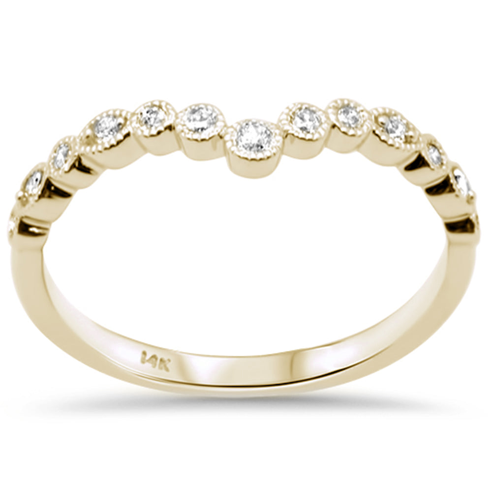 Muse Jewelry .13ct G SI 14K Yellow Gold Diamond Bezel Set Stackable Band Ring Size 6.5