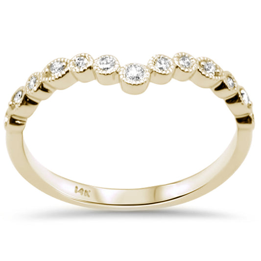 Muse Jewelry .13ct G SI 14K Yellow Gold Diamond Bezel Set Stackable Band Ring Size 6.5