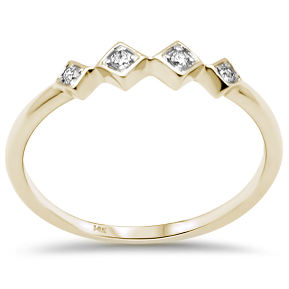 Muse Jewelry .05ct G SI 14K Yellow Gold Diamond Set Band Ring Size 6.5