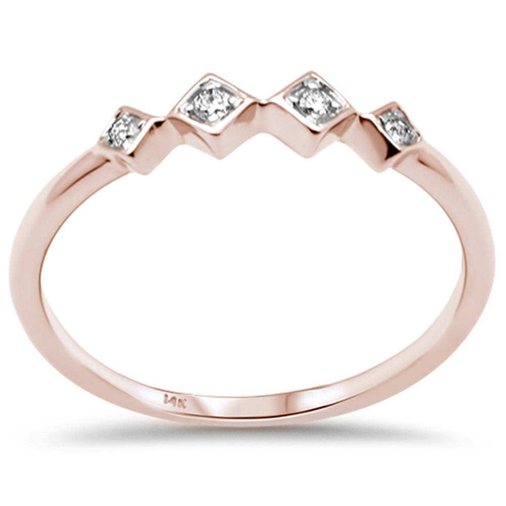 Muse Jewelry .05ct G SI 14K Rose Gold Diamond Set Band Ring Size 6.5