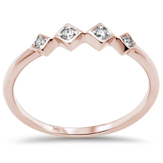 Muse Jewelry .05ct G SI 14K Rose Gold Diamond Set Band Ring Size 6.5