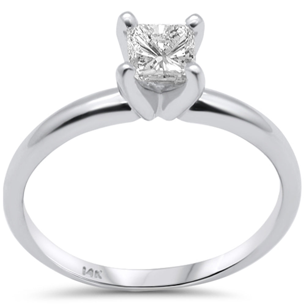 Muse Jewelry .51ct G SI 14K White Gold Princess Cut Diamond Solitaire Ring Size 6.5