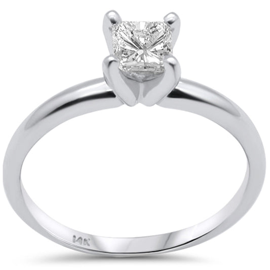Muse Jewelry .71ct G SI 14K White Gold Princess Cut Diamond Solitaire Ring Size 6.5
