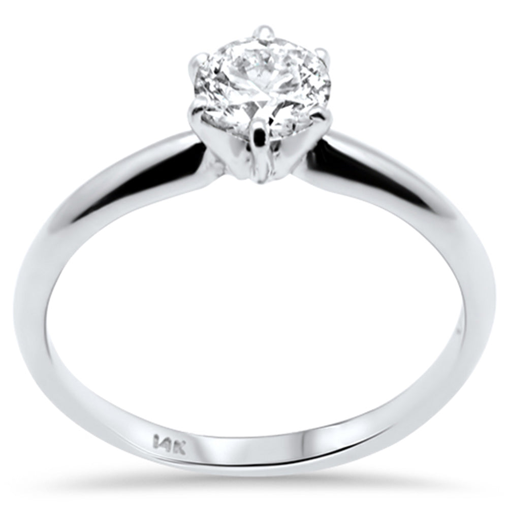 Muse Jewelry .61ct G SI 14K White Gold Round Diamond Solitaire Ring Size 6.5