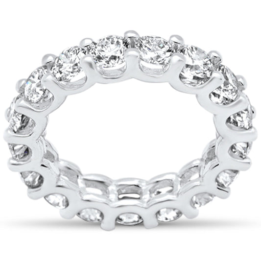 Muse Jewelry 4.15ct G SI 14K White Gold Round Diamond Eternity Ring Size 6.5