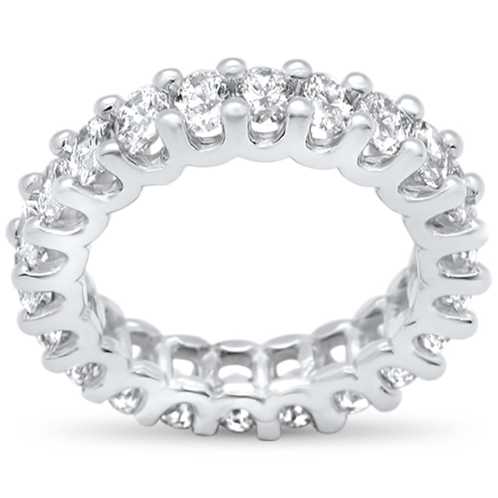 Muse Jewelry 3.12ct G SI 18K White Gold Oval Cut Diamond Eternity Ring Size 6.5