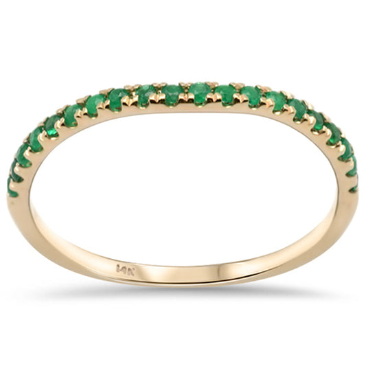 Muse Jewelry .15ct G SI 14K Yellow Gold Emerald Gemstone Stackable Ring Band