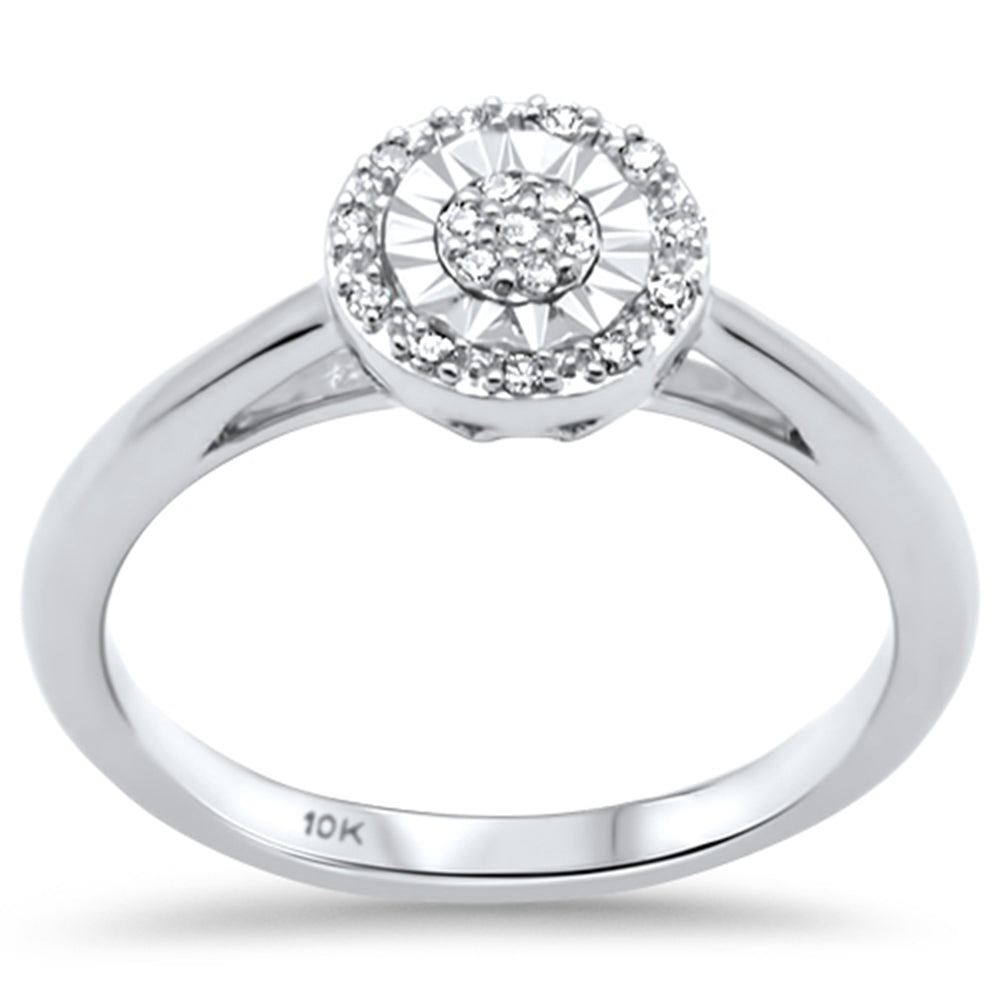 Muse Jewelry .09ct G SI 10K White Gold Miracle Illusion Setting Diamond Ring Band Size 6.5