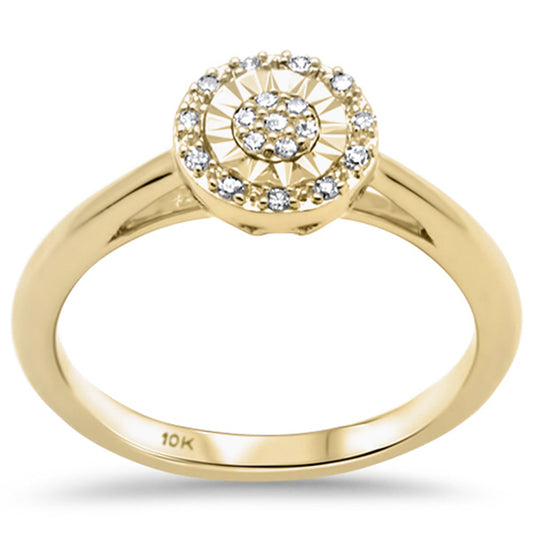 Muse Jewelry .09ct G SI 10k Yellow Gold Miracle Illusion Setting Diamond Ring Band Size 6.5