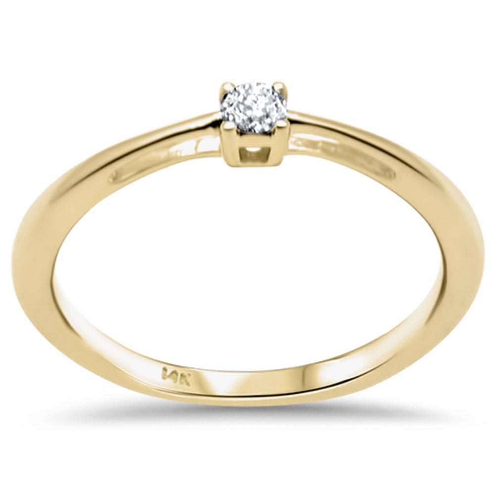 Muse Jewelry .08ct G SI 14K Yellow Gold Diamond Solitaire Ring Band Size 6.5