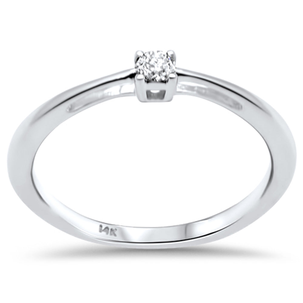 Muse Jewelry .08ct G SI 14K White Gold Diamond Solitaire Ring Band Size 6.5