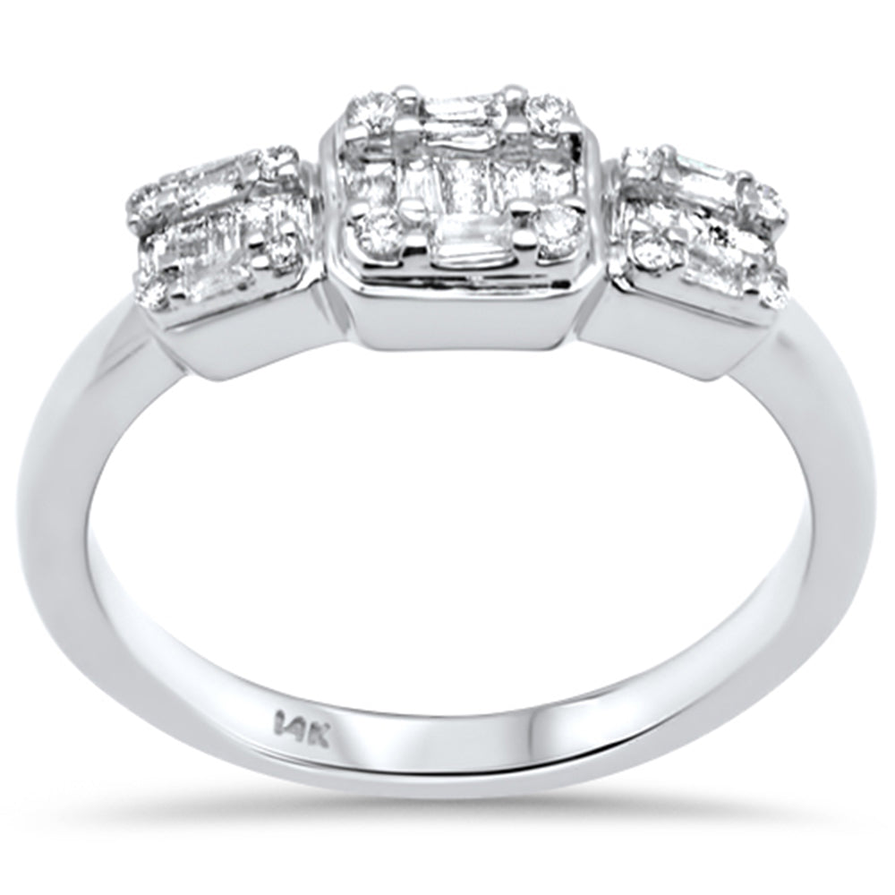 Muse Jewelry .29ct G SI 14K White Gold Round & Baguette Diamond Ring Band