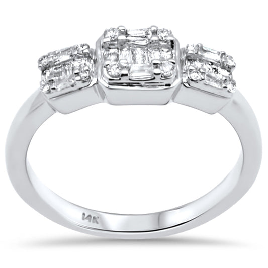 Muse Jewelry .29ct G SI 14K White Gold Round & Baguette Diamond Ring Band