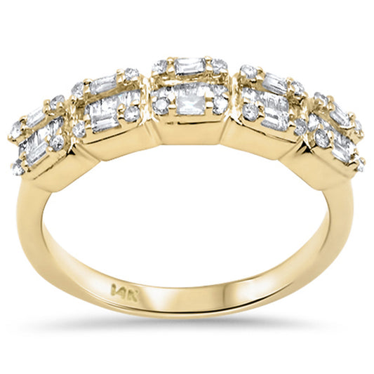 Muse Jewelry .38ct G SI 14K Yellow Gold Round & Baguette Diamond Ring Band Size 6.5