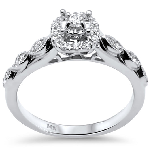 Muse Jewelry .29ct G SI 14K White Gold Diamond Halo Engagement Ring Size 6.5