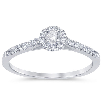 Muse Jewelry .31ct G SI 14K White Gold Diamond Engagement Ring Size 6.5