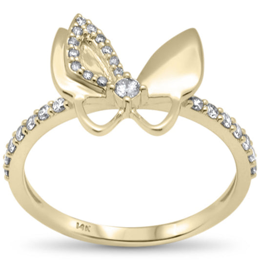 Muse Jewelry .25ct G SI 14K Yellow Gold Diamond Butterfly Ring Band Size 6.5