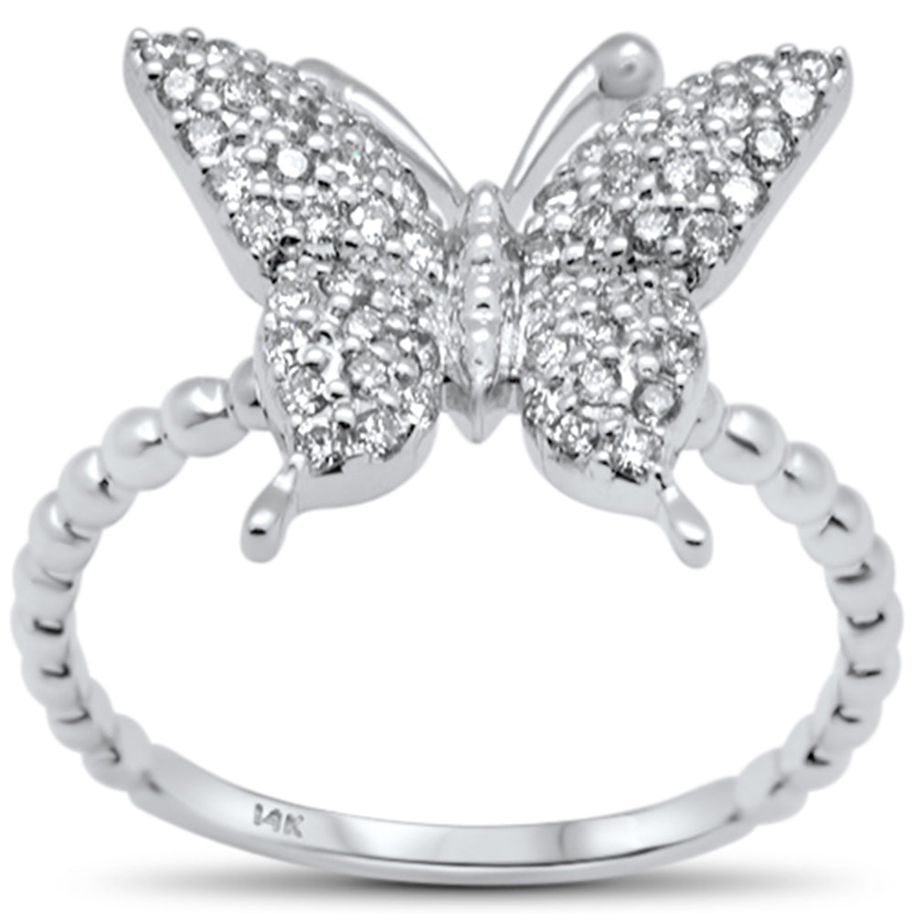 Muse Jewelry .38ct G SI 14K White Gold Diamond Butterfly Ring Band