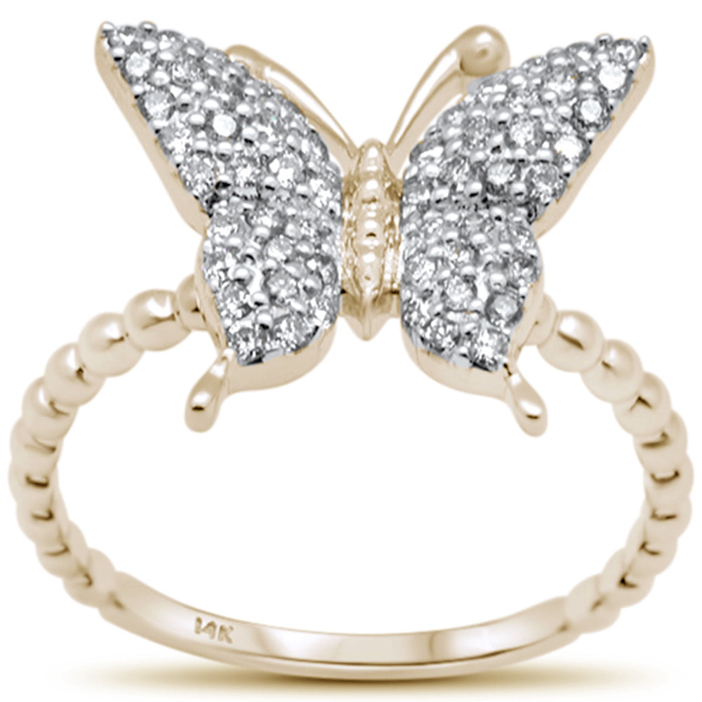 Muse Jewelry .36ct G SI 14K Yellow Gold Diamond Butterfly Ring Band