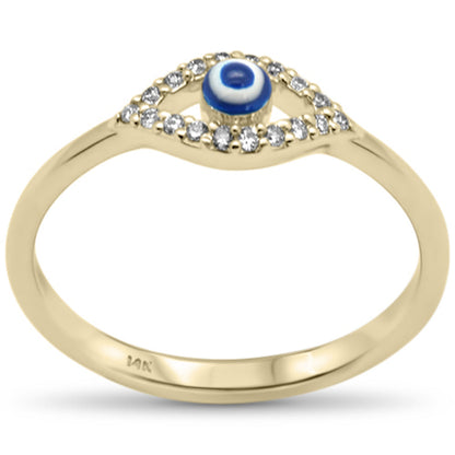 Muse Jewelry .09ct G SI 14K Yellow Gold Diamond Evil Eye Ring Band Size 6.5