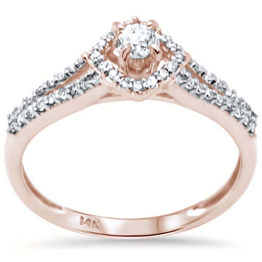 Muse Jewelry .37ct G SI 14K Rose Gold Diamond Round Shaped Center Diamond Engagement Ring Size 6.5