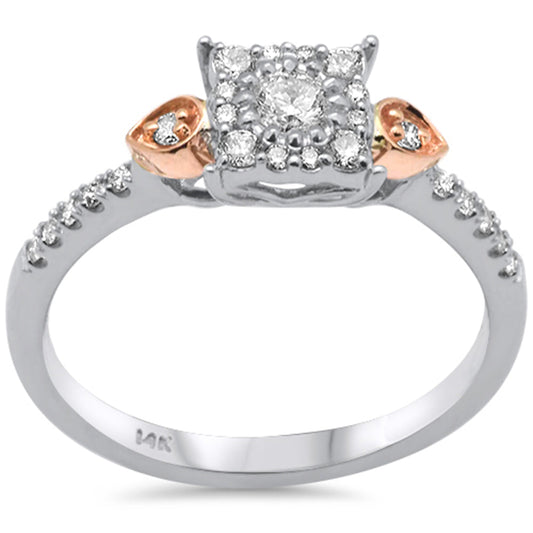 Muse Jewelry .29ct G SI 14K Two Tone Diamond Square Shaped Engagement Ring Size 6.5