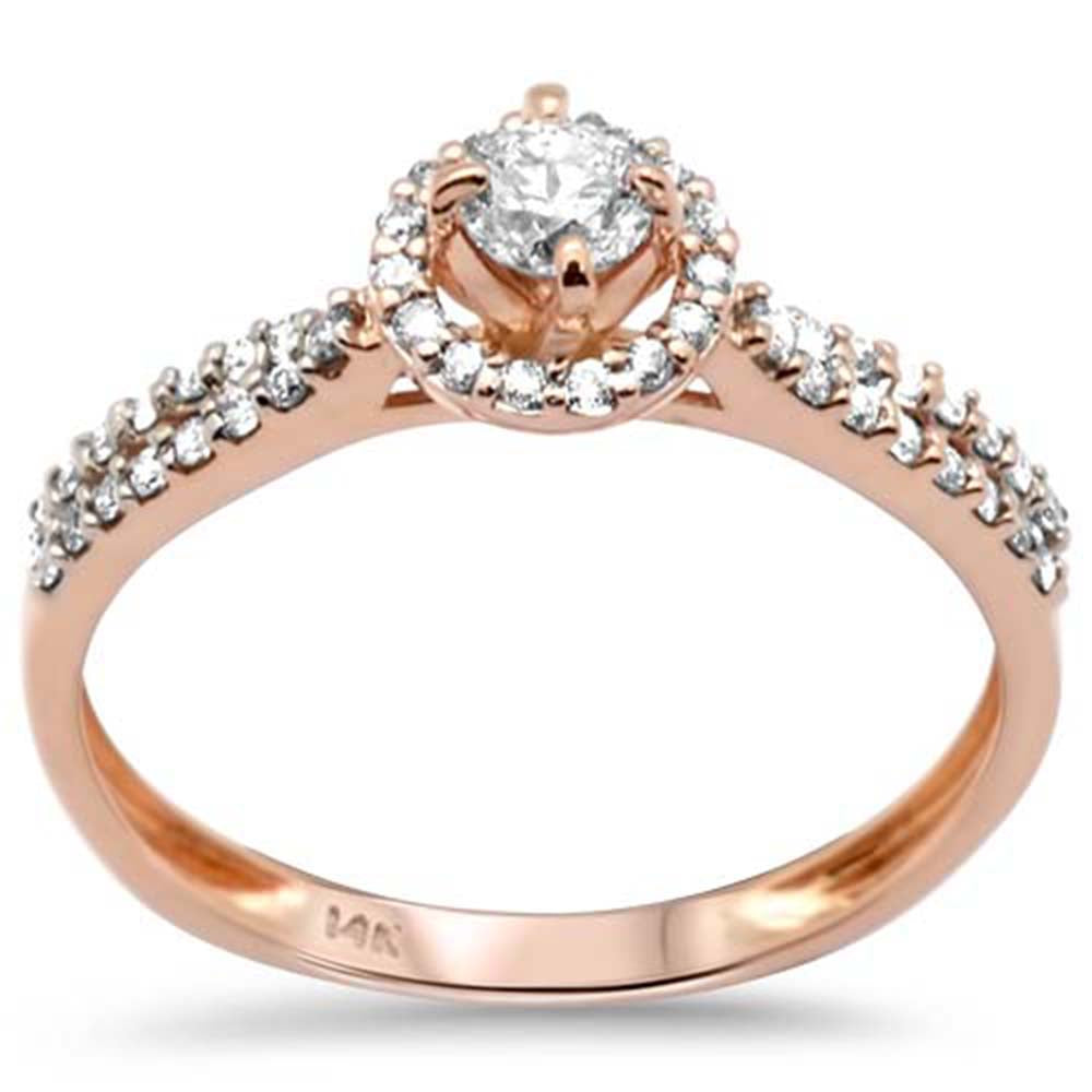 Muse Jewelry .36ct G SI 14K Rose Gold Diamond Round Shaped Center Diamond Engagement Ring Size 6.5