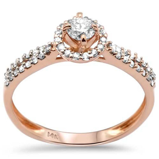 Muse Jewelry .36ct G SI 14K Rose Gold Diamond Round Shaped Center Diamond Engagement Ring Size 6.5