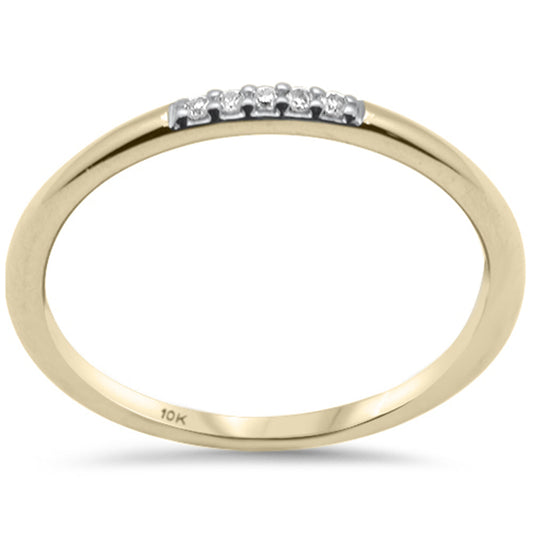 Muse Jewelry .04ct G SI 10K Yellow Gold Diamond Stackable Ring Band Size 6.5