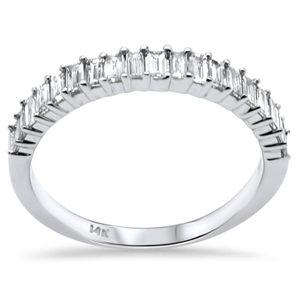 Muse Jewelry .54ct G SI 14K White Gold Diamond Baguette Stones Ring Band Size 6.5