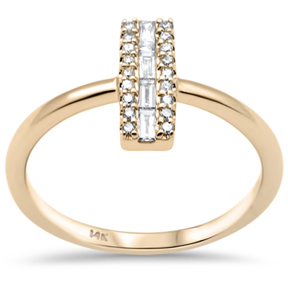 Muse Jewelry .17ct G SI 14K Yellow Gold Diamond Round & Baguette Ring Band Size 6.5