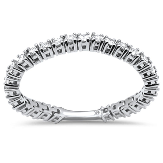 Muse Jewelry .74ct G SI 14K White Gold Diamond Flexible Anniversary Ring Band Size 7