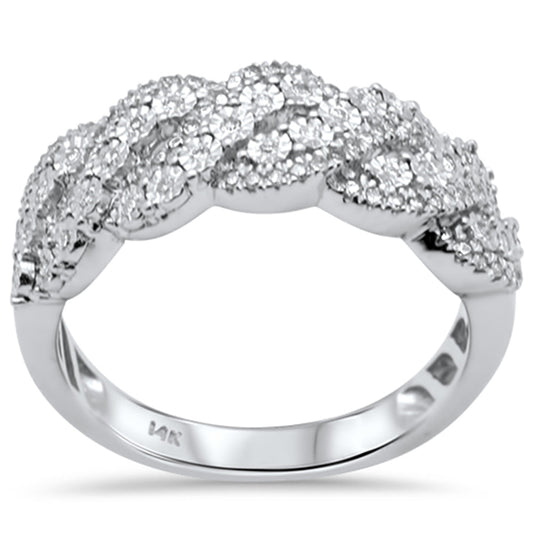 Muse Jewelry .25ct G SI 14K White Gold Diamond Cuban Ring Band