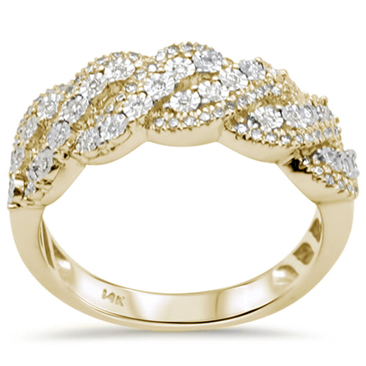 Muse Jewelry .27ct G SI 14K Yellow Gold Diamond Cuban Ring Band