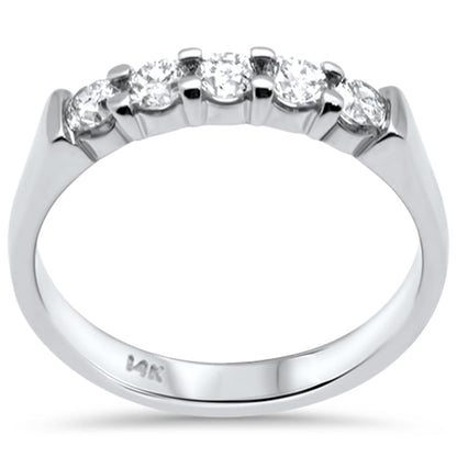 Muse Jewelry .55ct G SI 14K White Gold Diamond 5-Stone Ring Band