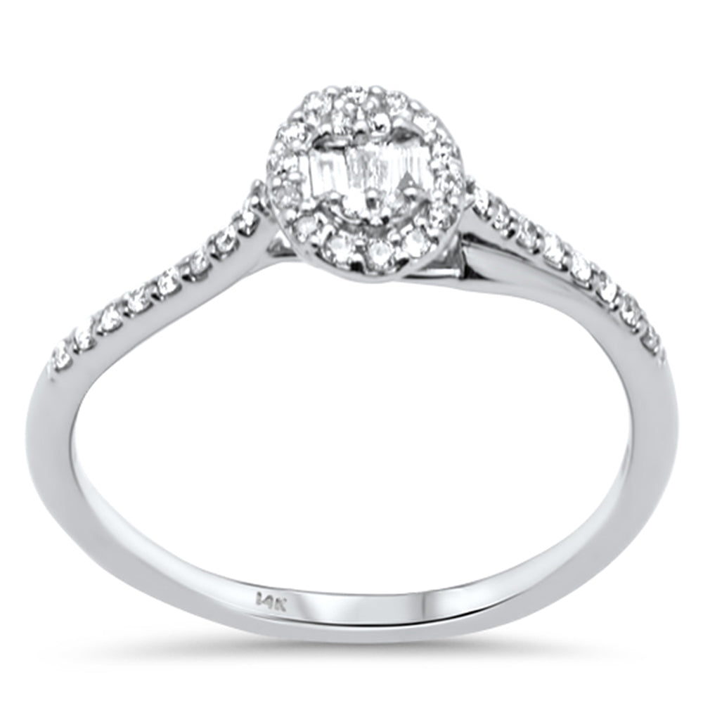 Muse Jewelry .20ct G SI 14K White Gold Round & Baguette Diamonds Engagement Band Ring Size 6.5