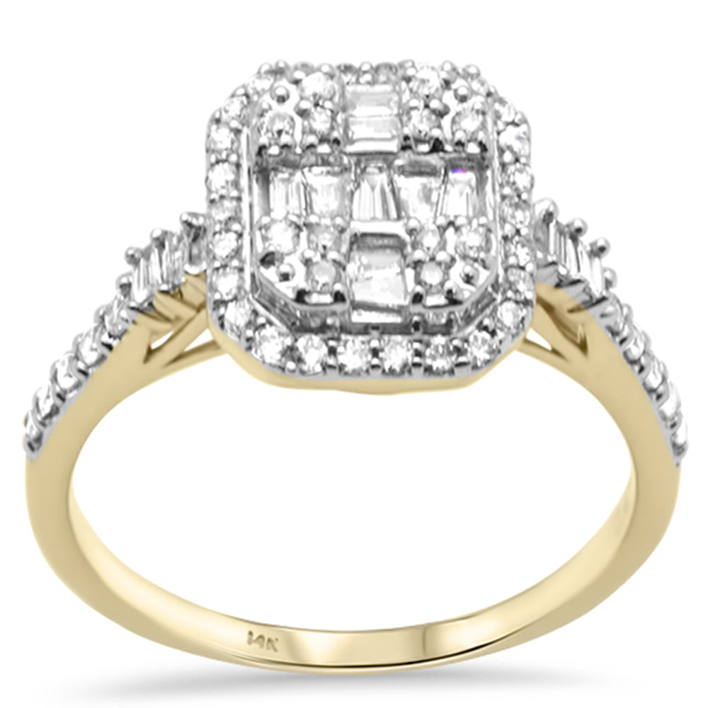 Muse Jewelry .47ct G SI 14K Yellow Gold Diamond Round & Baguette Engagement Ring Size 6.5