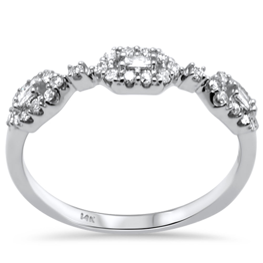 Muse Jewelry .27ct G SI 14K White Gold Round & Baguette Diamond Band Ring Band Size 6.5