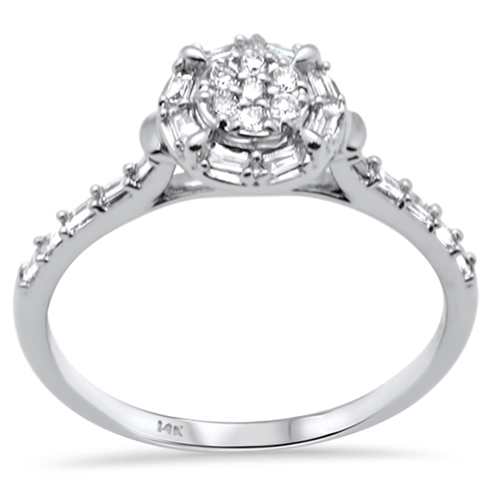 Muse Jewelry .20ct G SI 14K White Gold Round & Baguette Diamonds Engagement Ring Size 6.5