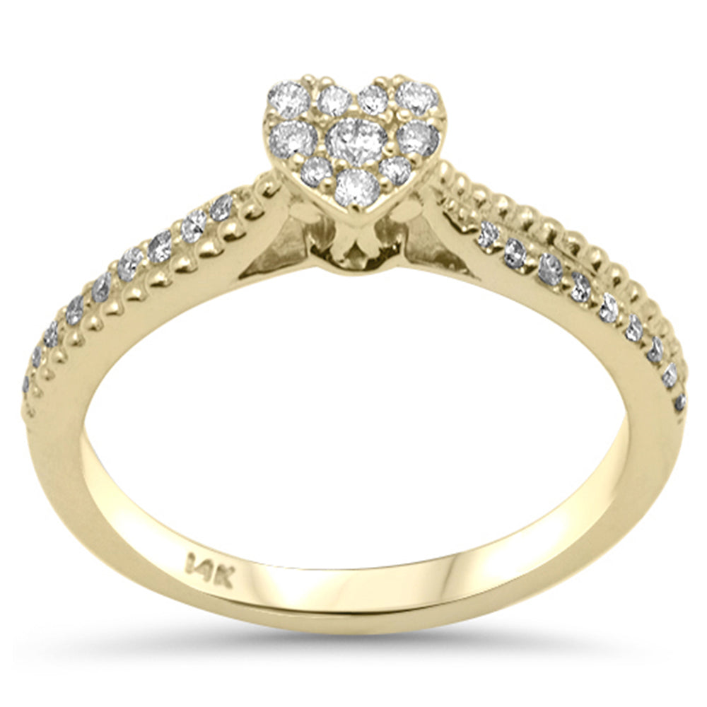 Muse Jewelry .23ct G SI 14K Yellow Gold Diamond Heart Shaped Engagement Ring Size 6.5